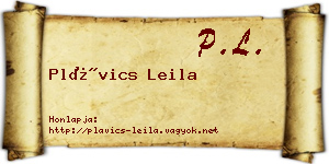 Plávics Leila névjegykártya
